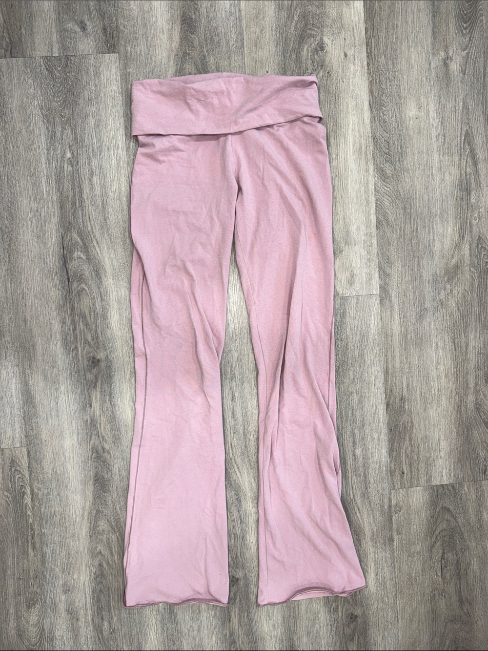Skims Plum Fold-Over Flare Yoga Pants